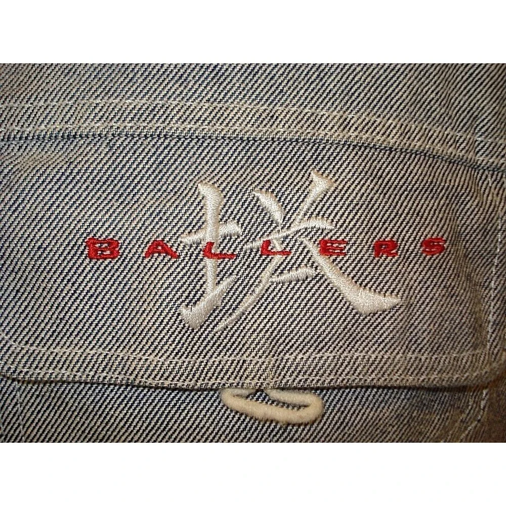 Ballers Urban Gear Jean Vest Vintage Embroidered Made In USA Mens Size 3XL